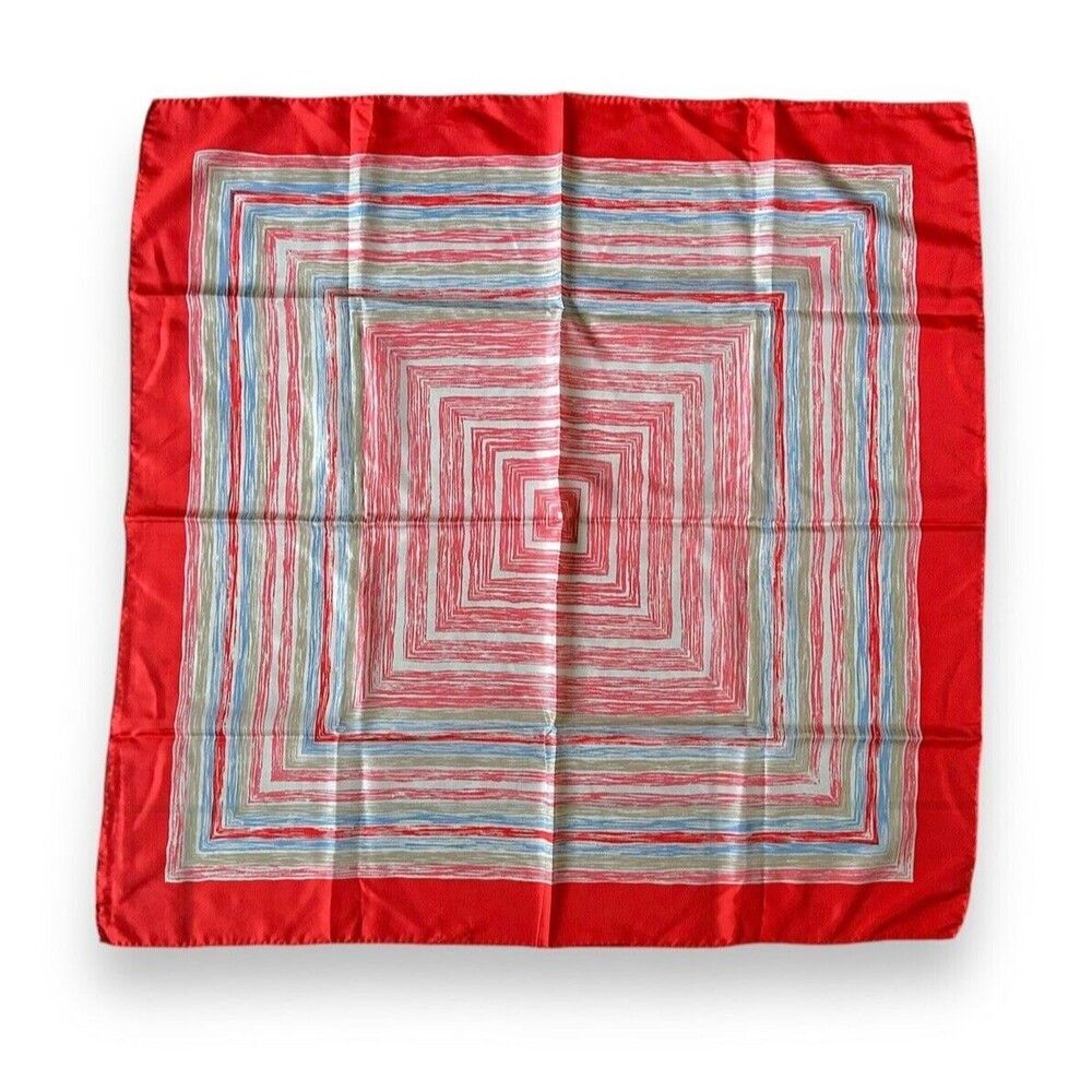 Orange Vintage Square Lines Scarf 27” X 27” Women Unisex Scarve Naranja